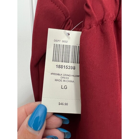 Red & Black O-Ring Hi-Low Goth Vibes Dress NEW Size Large - Picture 5 of 9